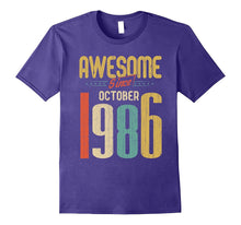 Awesome Since October 1986 T-Shirt Funny 31st Birthday Tee
