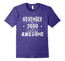 17 Year Old Shirt. Gift for Birthday November 2000 Shirt
