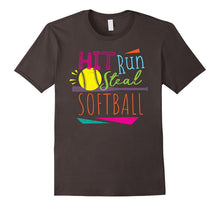 Cool 80's Hit Run Steal Softball Girls Summer Sports Shirt
