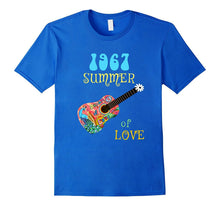 1967 Summer of Love Hippie Peacock Guitar T-Shirt