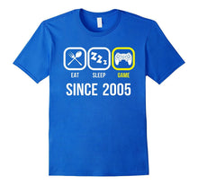 Eat Sleep Game Since 2005 T-Shirt 12th Birthday Gift Shirt