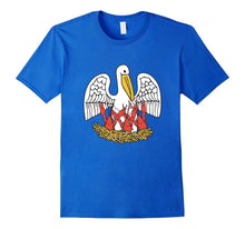 Louisiana Brown Pelican Feeding Crawfish T-Shirt - LA Flag