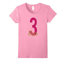 3rd Birthday Shirt Gift Gold Girls Daughter Pink 3 Three