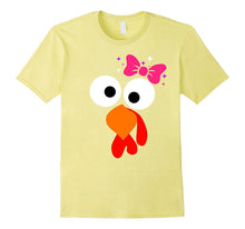 Funny Pink Bow TURKEY FACE SHIRT for Girls Thanksgiving Tee