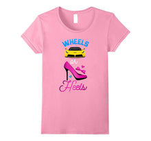 Baby Shower Gender Reveal Party Tee T Shirt Wheels or Heels