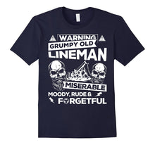 Mens Grumpy Old Lineman T-Shirt Retired Grandpa Lineman Gift Tee