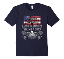 BASED IN AMERICA VIKING ROOTS T-Shirt USA Flag Gift