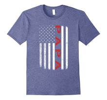 American Red PAPA Flag T-Shirt Father's Day Gift