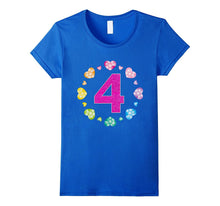 4th Birthday T-Shirt for Girls Shiny Hearts Princess Four