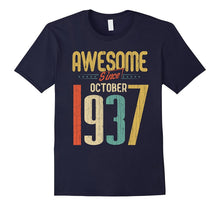 Awesome Since October 1937 T-Shirt Funny 80th Birthday Tee