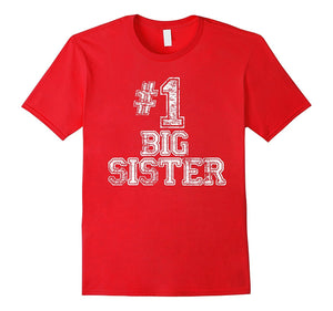 #1 Big Sister T Shirt - Number One Sports Jersey Gift Tee