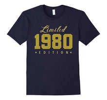 Born in 1980 Limited Edition Glitter Text Birthday Shirt