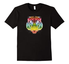 Colorful Rainbow Tiger Cat Graphic Design Animal T-Shirt