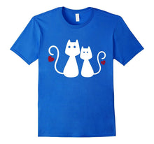 Cute Love Twin Cats Womens National Cat Day Tshirt Tee