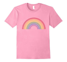 Basic Distressed Rainbow Graphic T-Shirt Inspired by 80s 90s