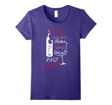 60th Grandma Birthday Shirts | Better With Wine Born in 1957