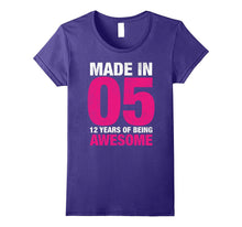 Birthday Shirt for Girls Made in 05 T-Shirt 12 Yrs Old Gift