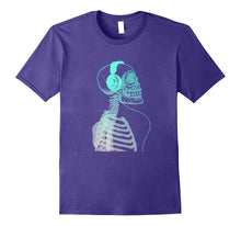 Skeleton Listening to Music With Headphones on His Skull