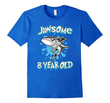 Awesome Shark Jawsome 8th Birthday Funny T-Shirt 8 Yr Old
