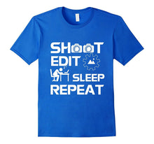 Funny Photographer T-Shirt, Shoot Edit Sleep Repeat Shirt