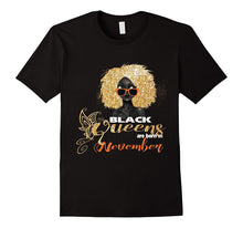 Black Queens Are Born in November Tshirt