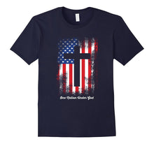 One Nation Under God Cross Over USA Flag Religious T-Shirt