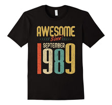 Awesome Since September 1989 T-Shirt Funny 28th Birthday Tee