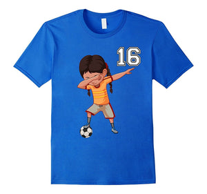 #16 Soccer Shirt Girls Funny Dabbing Dab Dance Soccer Ball