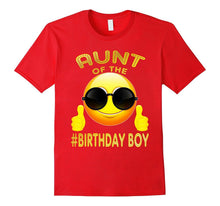 Aunt of the Birthday Boy Cool Emoji T-Shirt Gift for Aunt