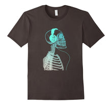 Skeleton Listening to Music With Headphones on His Skull