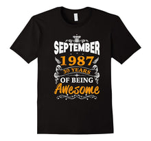 30th Birthday Awesome September 1987 T-Shirt, Birthday Gift