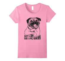 Girl With Pug Addiction Tshirt Cute Dog Shirt Men Women Gift