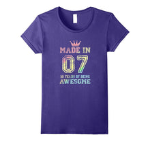 10th Birthday Gift Made in 2007 Awesome Rainbow T-Shirt