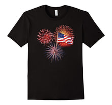 4th of July Exploding Fireworks American Flag USA T-Shirt