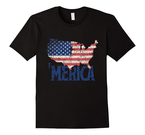 'Merica T Shirt Tee Vintage USA Proud Flag Memorial Day Gift