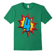 4th Birthday Superhero Kids Gift Cartoon Comic T-Shirts
