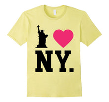I Love NY New York Print Heart T-Shirt Tee Black