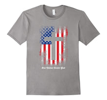 One Nation Under God Cross Over USA Flag Religious T-Shirt