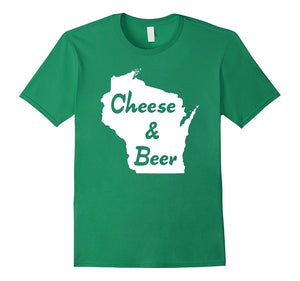 "Cheese & Beer - Wisconsin" Old Fashion Wisco Brew T-Shirt