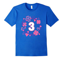 Cute Clover Hearts 3rd Birthday T-Shirt Pink Flower Art Gift