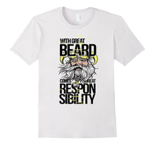 Mens With Great Beard Comes Great Responsibility Funny T-Shirt