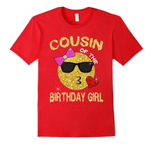 Cousin of the Birthday Girl Cute Emoji T-Shirt Gift for Cous