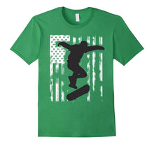 Skater American Flag Us Jump Sport Skateboard T-Shirt