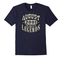 16 Years 16th Birthday August 2001 Birth of Legend T-Shirt