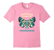 Ovarian Cancer Awareness Butterfly Teal Ribbon T-Shirt