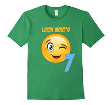 Kids 7th Birthday Emoji Gift T-Shirt for 7 Yr Old Girls Boys