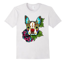 Boston Terrier in Red - Day of the Dead Sugar Skull Dog