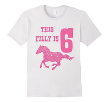 Kids 6th Birthday Horse Bling T-Shirt for 6 Year Old Girls