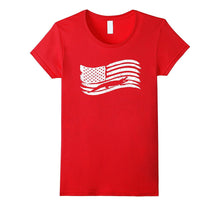 American Flag T-Shirt With Crocodile Alligator Vintage Look