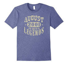 16 Years 16th Birthday August 2001 Birth of Legend T-Shirt